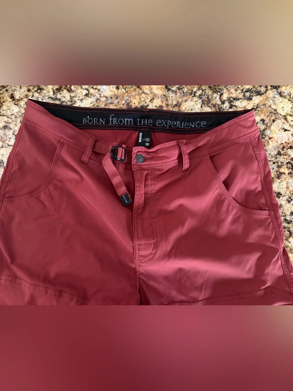 prAna Breathe Hiking Cargo Shorts Men’s Size 36 Brick-Red Casual Outdoor
